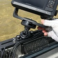 Railblaza Low Profile Fish Finder Mount for Garmin on a kayak track system
