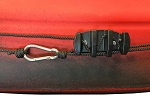 Example of the Universal Kayak Anchor Trolley Kit Zig Zag Cleat fitted to a fishing kayak