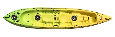 Viking 2+1 Double Fishing Kayak in Lime/Yellow