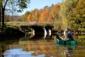 Nova Craft Bob Special being paddled solo on a river