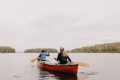 Paddlers using a Old Town Penobscot 174 Canoe