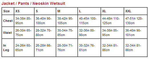 Peak Uk Sizing Chart