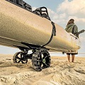 Railblaza C-Tug R Sandtrakz Trolley on a beach with a Hobie Outback Kayak