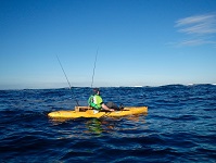 Andrew Fishing for Pollack in West Cornwall on the Revolution 13