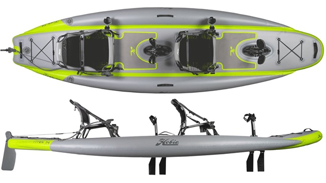 Hobie iTrek 14 Duo  Top and Side View