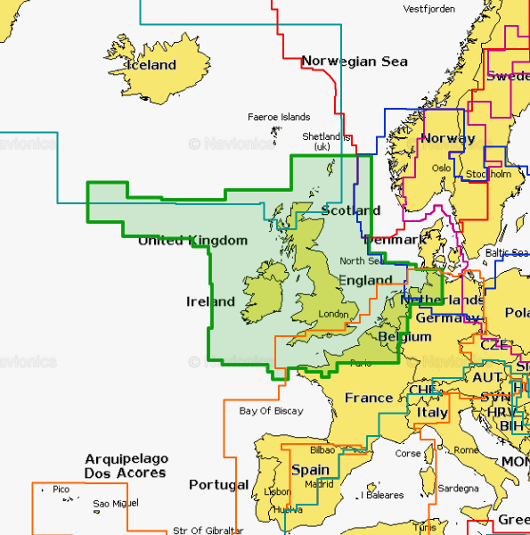 Navionics Platinum+ for UK and Ireland - Area Coverage