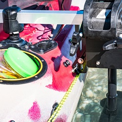 Railblaza Kayak Motor Mount - Shown mounted on a Viking Profish Reload