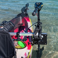 Railblaza Kayak Motor Mount - Shown mounted on a Viking Profish Reload