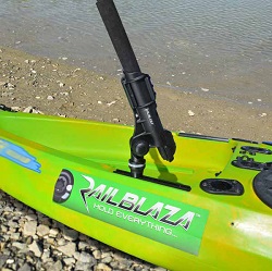 Railblaza MiniPort TracMount in use with a Rod Holder 2