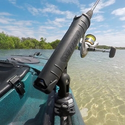 Railblaza Rod Tube with Starport HD on a kayak slide tracks