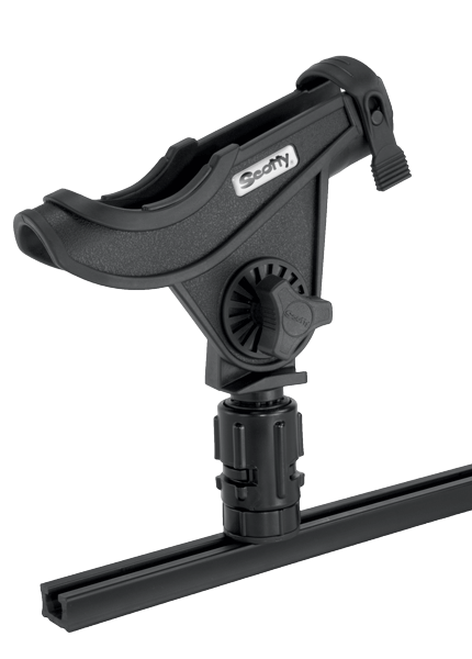 Scotty Gear Head Track Adaptor shown with Scotty Track and Scotty Baitcaster Rod Holder