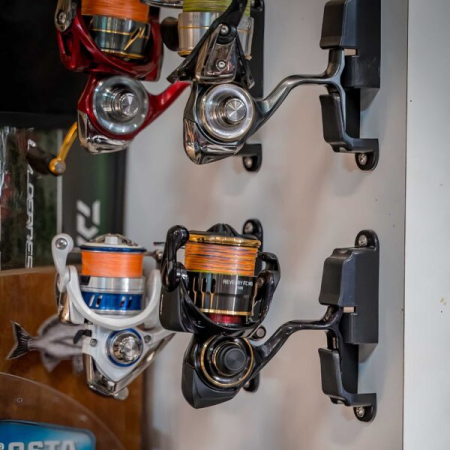 BerleyPro Reel Dock being used to hold fixed spool reels