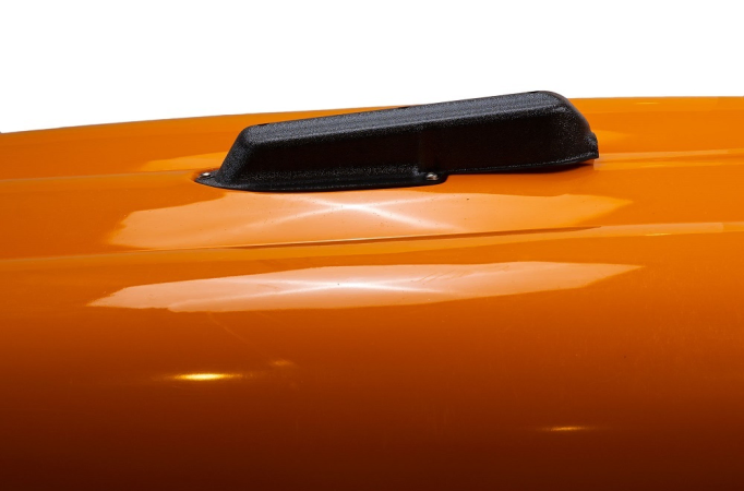 BerleyPro TotalScan and 3 in 1 Ready Transducer Mount shown installed on the Lowrance-Ready Scupper on a Hobie Kayak