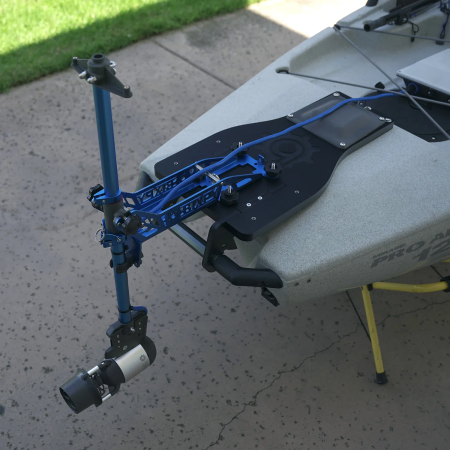 A Bixpy motor fitted to a Pro Angler using the Triple Mount and Power-Pole Adaptor