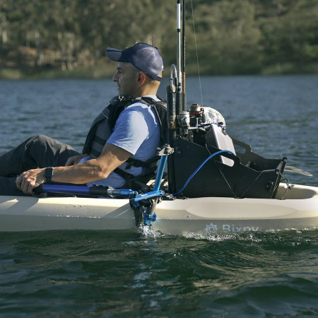 Bixpy Rod Holder Adaptor fitted to a fishing kayak