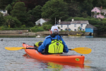 Paddling the Dagger Stratos 12.5 Kayak in the River Fal in Cornwall