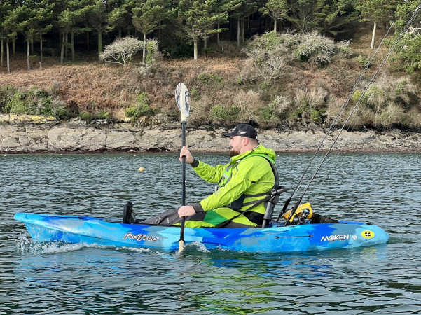 Paddling on the Feelfree Moken 10 V2 kayak in Cornwall