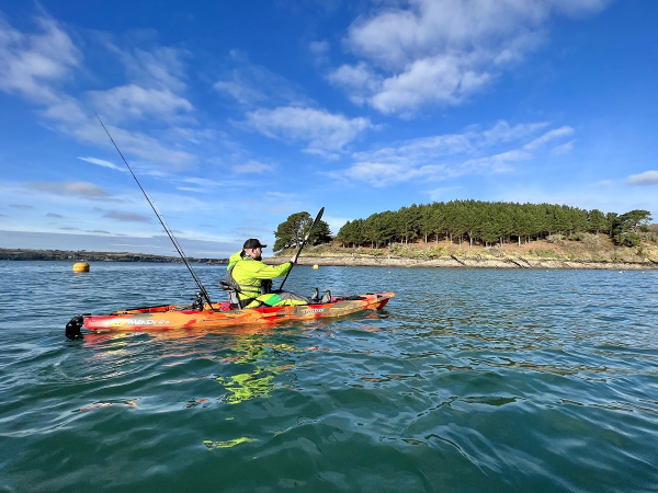 Feelfree Moken 12.5 V2 stable fishing kayak on the water