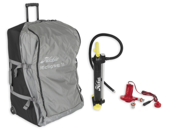 Roller Storage Bag and Inflation Pumps supplied with the Hobie iEclipse