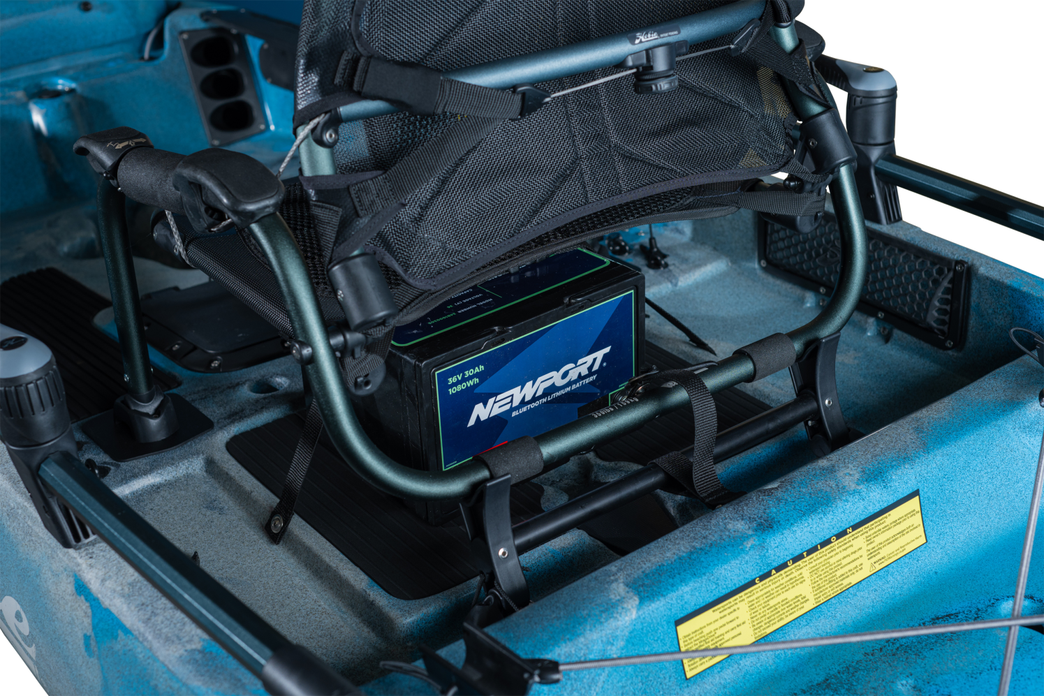 Battery Holder Under Seat on the Hobie Pro Angler