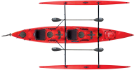 AMA Outriggers with folding AKAs on the Hobie Tandem Island