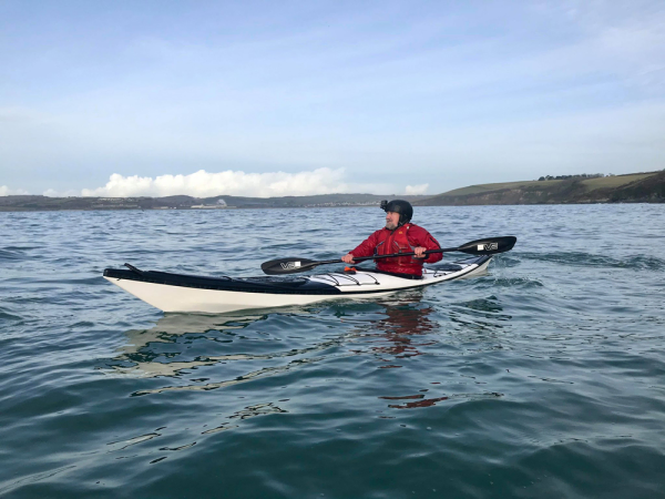 Paddling off Gribben Head Cornwall in the Norse Idun