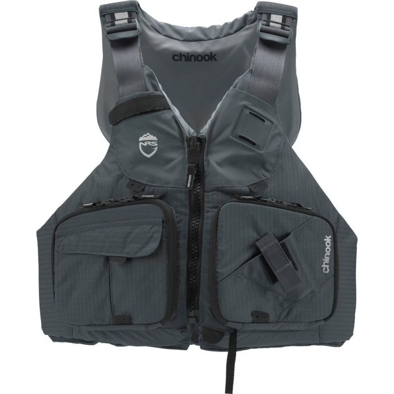 NRS Chinook Fishing  PFD with clamshell pockets and high back design