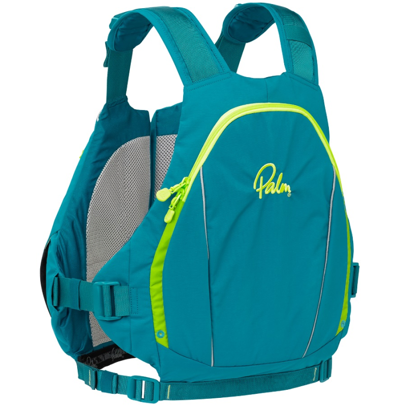 Back view of the Palm Peyto Buoyancy Aid with Hydration Bladder Pocket in Teal