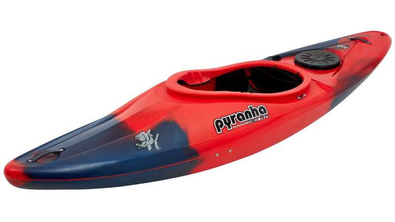 Red crossover stable kayak from pyranha with skeg