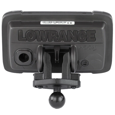 Ram Mount 1in Adaptor Ball fitted to a Lowrance Hook2 (Same fit to Reveal and Eagle 4x and 5)