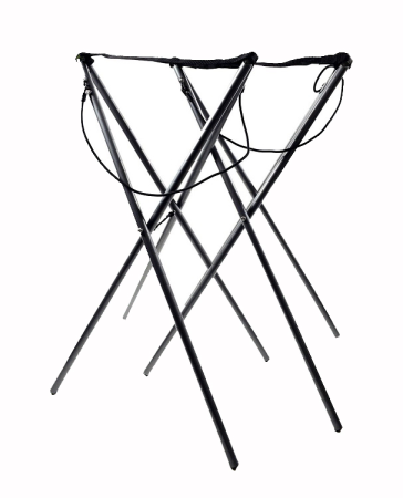 Tall Alloy trestles with webbing support straps