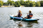 2 people paddling the Spinera Duo 340 Inflatable Kayak