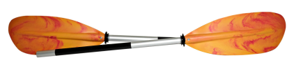 Kayak Paddle with 2-piece shaft and orange plastic blades