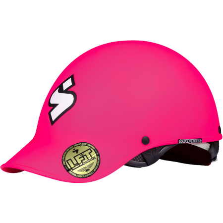 Pink neon Strutter baseball cap style whitewater kayaking helmet