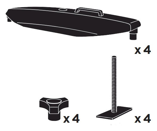 Thule 697-6 T-Track Adapter Contents