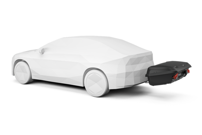 Thule Arcos M Box fitted to a car using the Arcos Platform