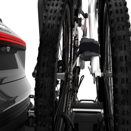 Thule Bike Protector in use on a tow bar bike rack