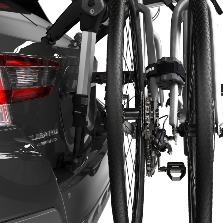 Thule Bike Protector in use on a rear mounted hanging bike rack