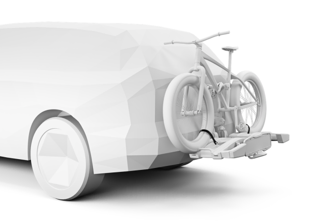 Thule Extra Long Wheel Straps shown on a bike carrier