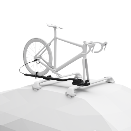 Quick and secure fork mounting carrier for roof racks