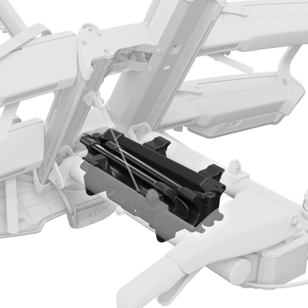 Thule Foldable Loading Ramp stored inside a bike rack