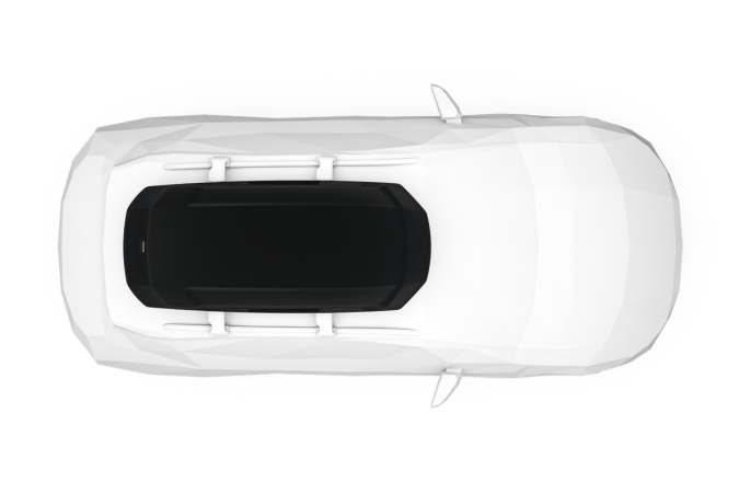 Top down view of the Thule Force 3 Large on a car