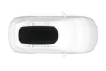 Top down view of the Thule Force 3 M roof box on a car