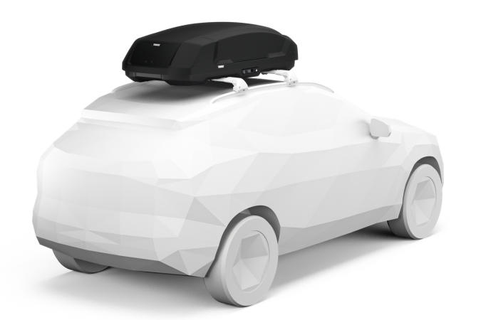 An example of the Thule Force 3 Medium Roof Box on a car