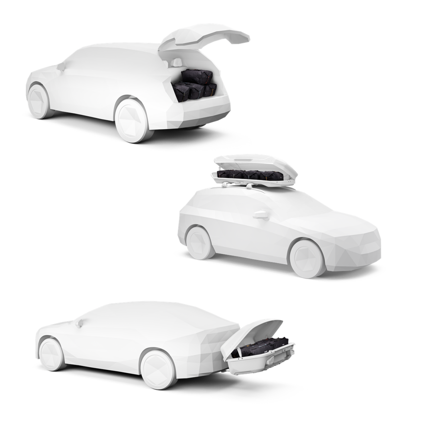 Thule GoPack Duffel Set - Stored in Roof Box, Cargo Box and Boot