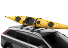 Thule Hull A Port Aero with a kayak mounted on a roof rack