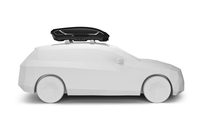 Thule Motion 3 M roof box shown on an example car
