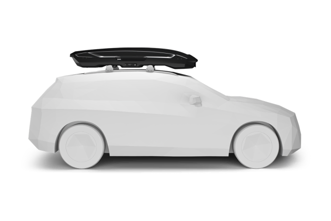 Thule Motion 3 XXL Low Roof Box shown on an example car