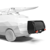 Thule Onto 2 mounted on the back of a car with a kayak on the roof rack