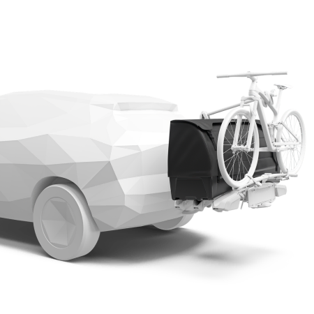 Thule Onto 2 fitted to the Easyfold 3 with a Bike